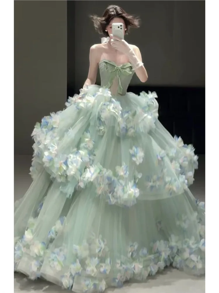 

New style niche three-dimensional design light luxury art examination coming-of-age ceremony birthday party dress