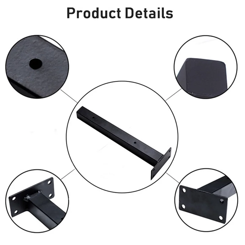 

ABYN-Home Office Kitchen Storage Rack 2Pcs Wall Shelf Iron Support Black Floating Bracket Heavy Duty Shoe Ledge Board