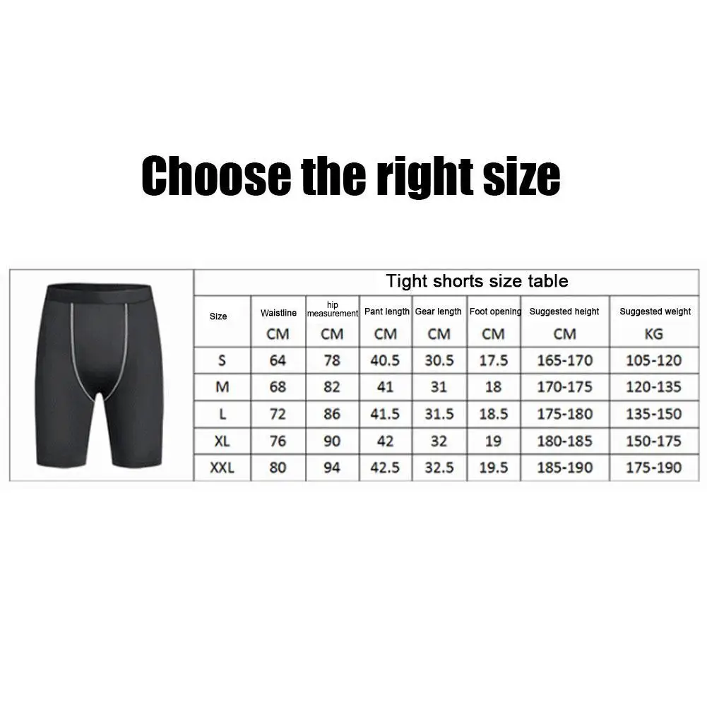 Men Sports Shorts Gym Compression Under Base Layer Shorts Tights Mens Quick Drying Skinny Riding Skinny Fitness Short 3XL