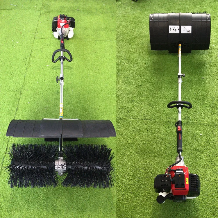 Holding a backpack school playground lawn combing machine garden lawn brushing machine