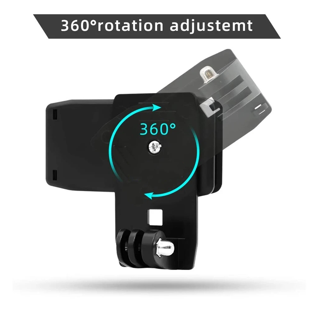 Klips do mocowania na pasek plecaka z obrotem 360 stopni, uchwyt na kapelusz, zacisk na pasek do DJI Action 6 5Pro 4 Gopro Hero 13 12 11 10 9, akcesoria do kamer — zdjęcie 2