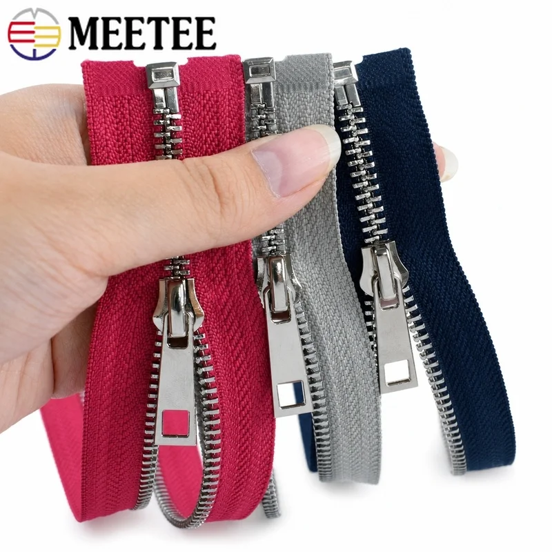 

5Pcs Meetee 5# Metal Zippers 15-30cm Close End 40-80cm Open-End Zips Clothes Decor Closure Zipper Repair DIY Sewing Accessories
