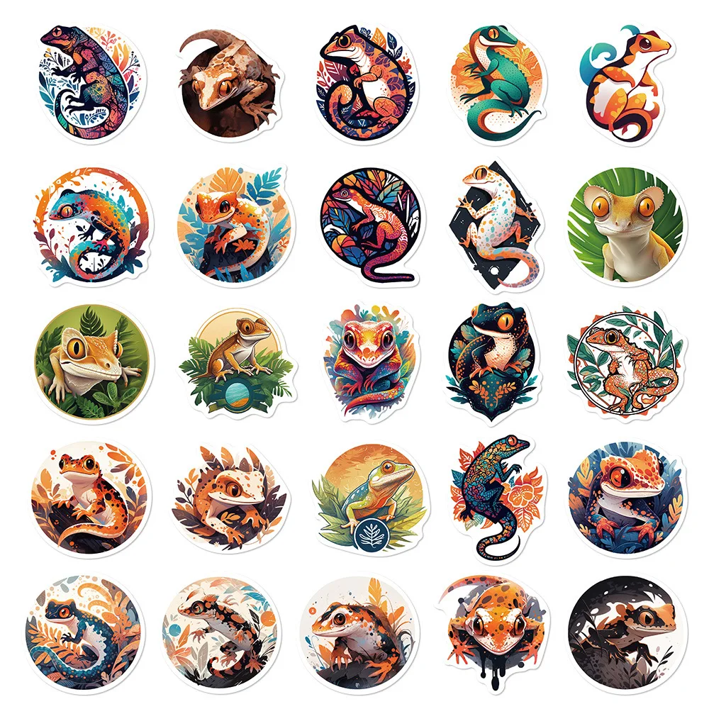 50pcs Cartoon Reptile Series Graffiti Stickers Suitable for Laptop Helmets Desktop Wall Decorations DIY Stickers Wholesale