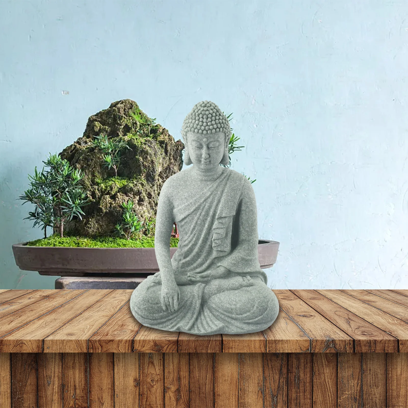 Indoor Outdoor Sitting Buddha Resin Garden Ornament Buddha Ornament Sandstone Resin Waterproof For Home Garden