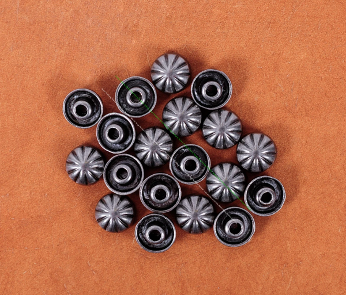 9mm Retro Silver Metal Flowers Rivet Studs Snap Leathercraft Conchos Decorative