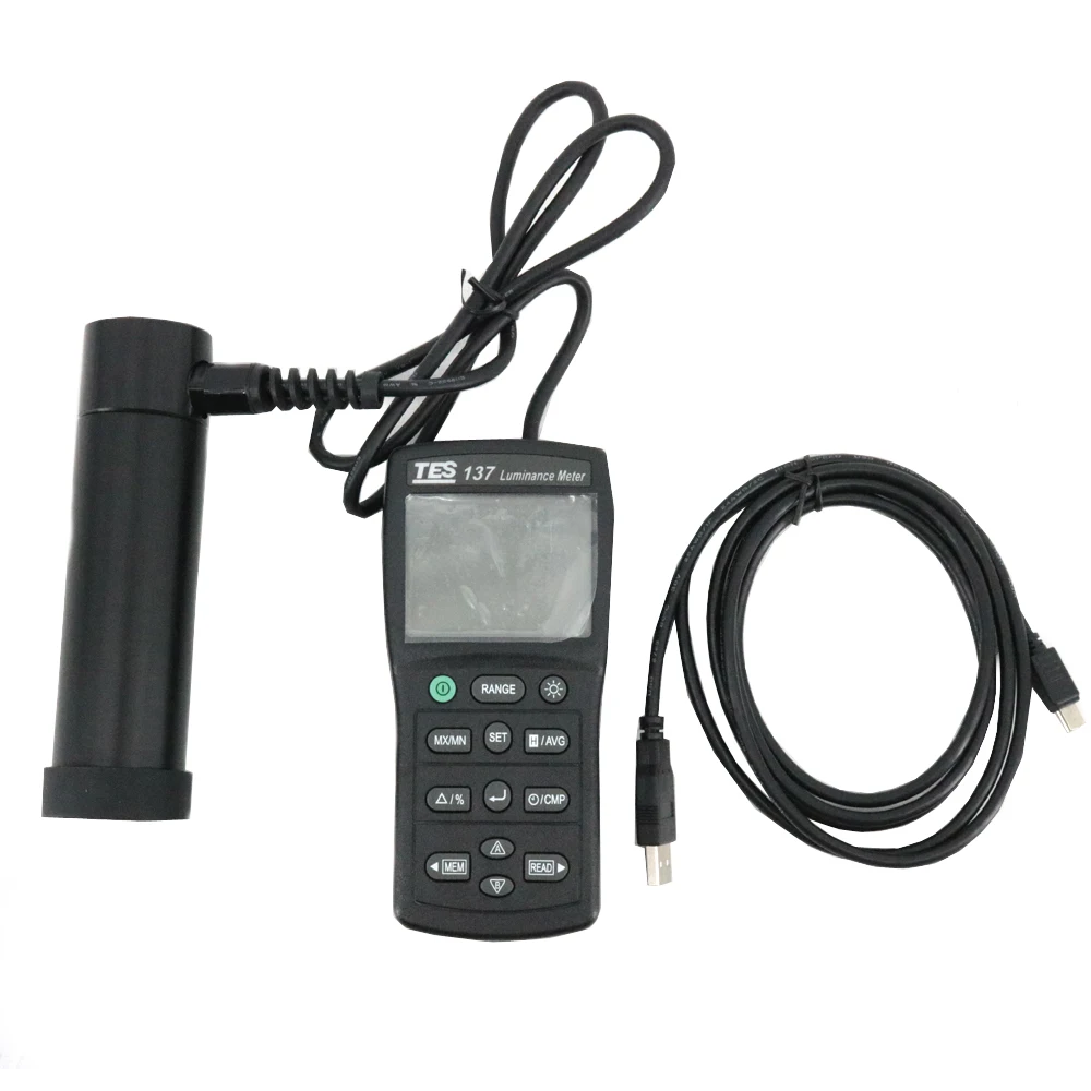TES-137 مقياس الإضاءة لوكس متر ضوء متر مع شاشة مزدوجة 0.01 إلى 1999 كيلو Cd/m2