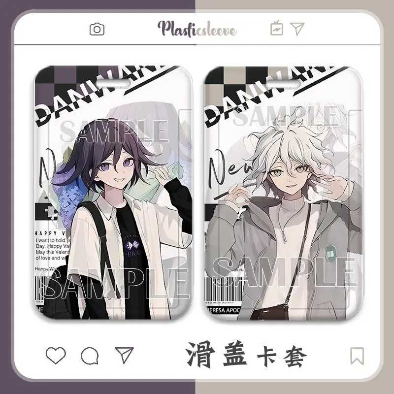 NEW Danganronpa Kokichi Oma Komaeda Nagito Student Cover Set Card Bank ID Holder Retractable Credit Protective Sleeves Gift