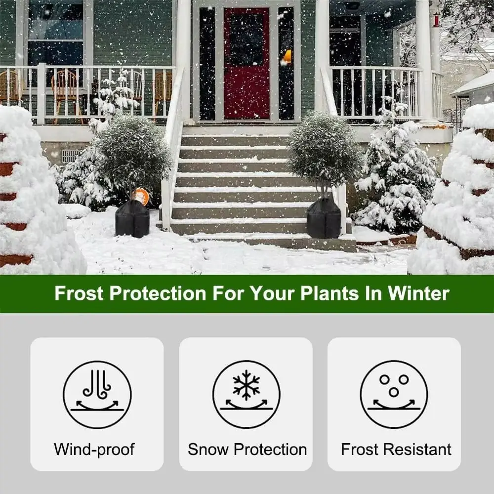 Reusable Plant Protection Cover Zipper Drawstring Windproof Plant Antifreeze Cover Coldproof Oxford Cloth Plant Insulation Cover