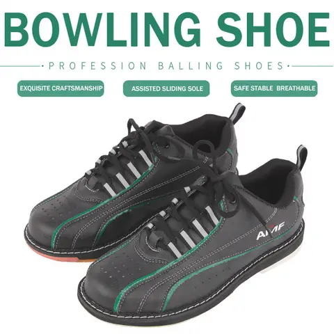New Black Bowling Boots for Men Women Size 35-46 Anti Slip Breathable Indoor Bowling Training Shoes Universal Soles