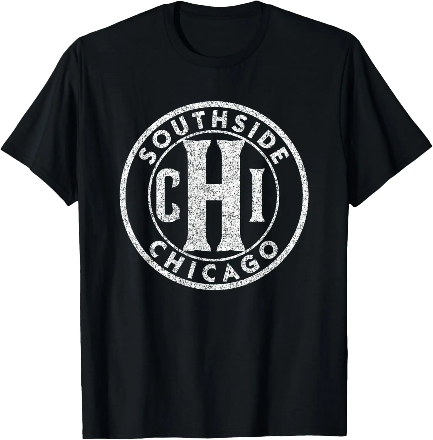 Southside Chicago CHI Circle Sign Distressed Print T-Shirt