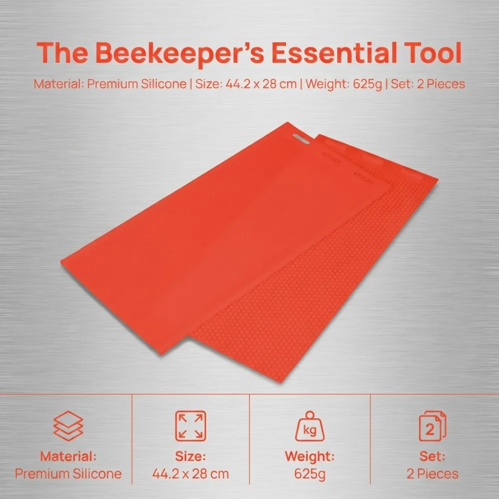 2-Piece Set Flexible Silicone Honeycomb Sheets Mold Non-Stick Surface Beehive Foundation Mold Beeswax Foundation Press Mold