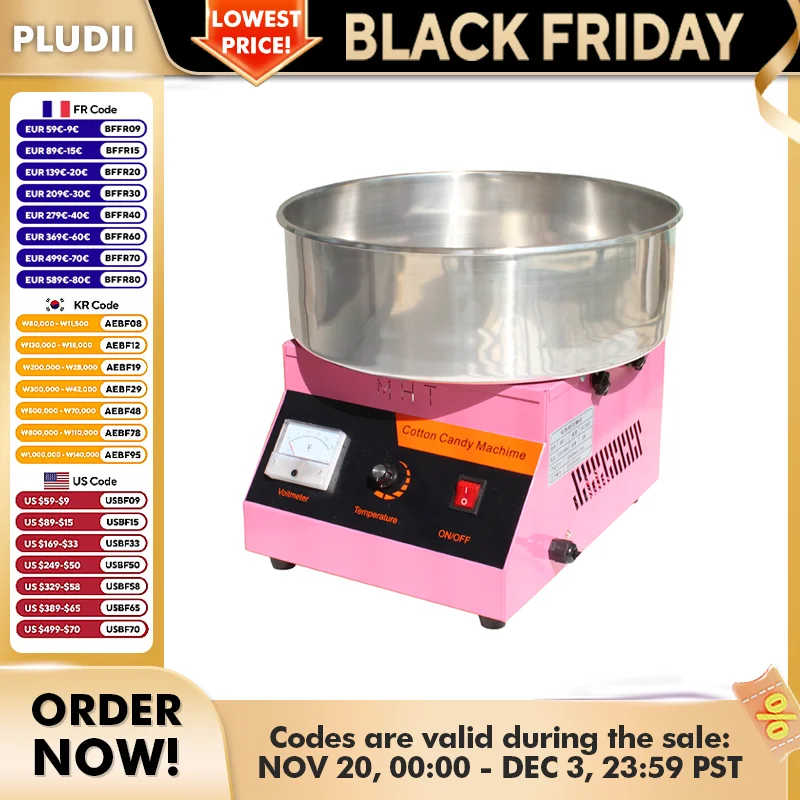 آلة حلوى القطن الكهربائية التجارية ، السكر ، صانع الخيط ، التحكم في درجة الحرارة ، الحزب ، المهرجان ، المنزل ، ديي #1