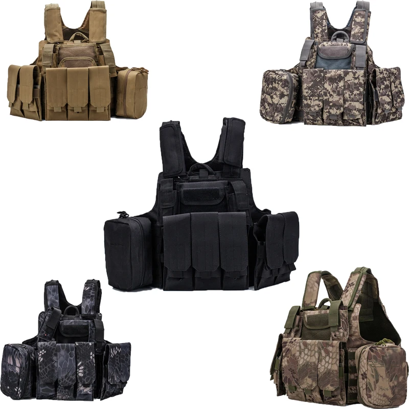 Imagem -02 - Camo Tactical Ciras Vest Homens Militar Caça Vest Batalha Campo Airsoft Molle Colete Assalto Combate Placa Transportadora Armadura Colete