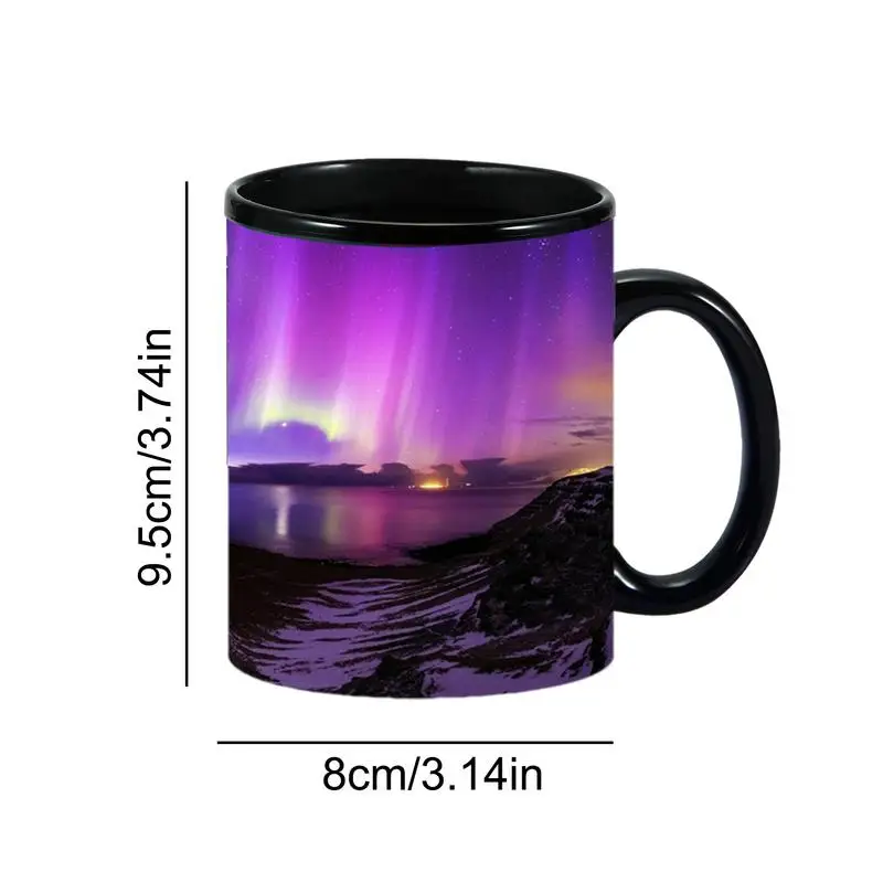 Color Changing Coffee Mugs Ceramic Heat Changing Reveal Mug Northern Lights Design Cool Coffee Tea Magic Color Change Cup