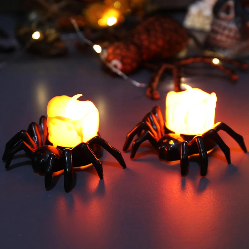 Halloween Lamp Led Electronic Luminescent Night Lights Spider Candle Lighting Party Store Unique Decoration