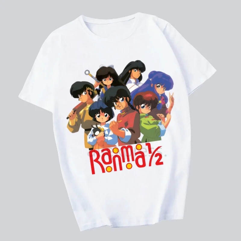 

Ranma 12 ranma 1⁄2 футболки в стиле Харадзюку, летние мужские/женские футболки в стиле хип-хоп с забавным принтом, уличная футболка с короткими рукавами, футболка