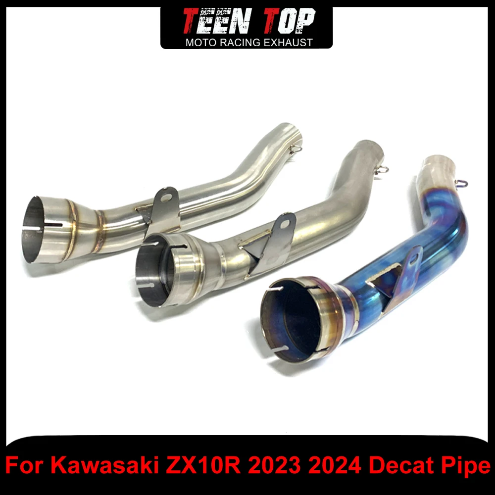 

ZX-10R мотоциклетная труба среднего звена, сталь/титан для KAWASAKI ZX10R 2023 2024, катализатор, удаление выхлопной трубы, соединительная трубка