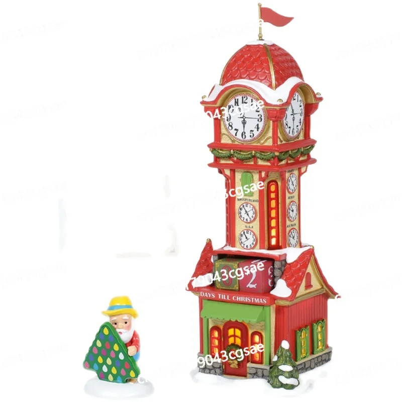 Department56 Arctic Set Christmas Clock Tower Resin European House Genuine Ornament D56 Exquisite Decoration