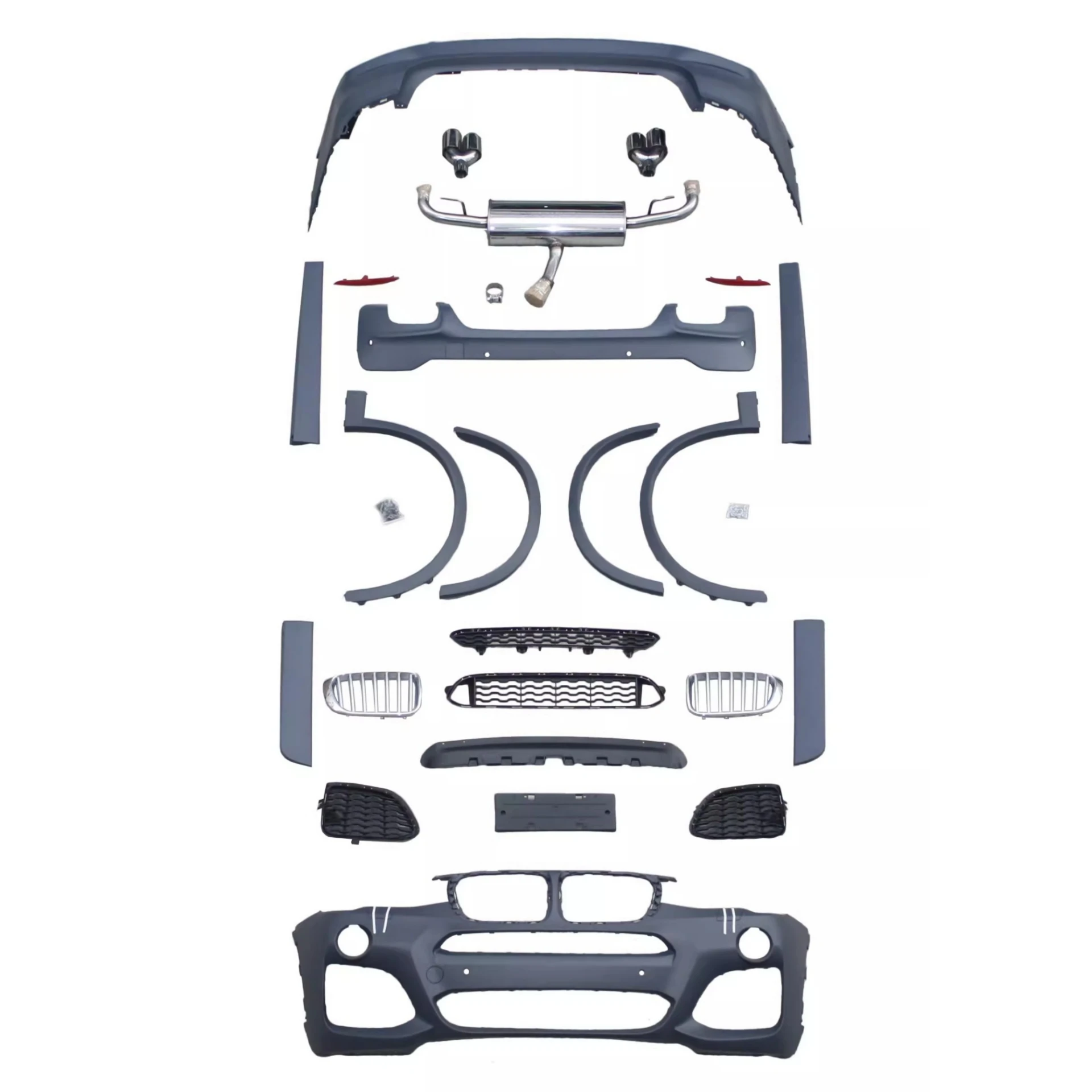 

Передний Задний бампер, колесо, решетка для бровей, отделка двери, задний бампер для BMW X3 2011-2017, модифицированный Комплект кузова в стиле X3M, автомобильные аксессуары