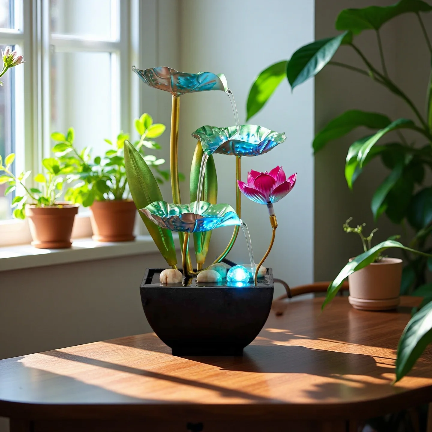 Modern minimalist fountain decorative crafts are suitable for placement in bedrooms and study rooms to create a relaxing atmosphere and serve as a holiday gift