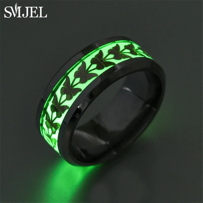 Stainless Steel Music Stave Luminous Rings Student Graduate Gift Fashion Glowing In Dark Heart Couple Ring Engagement Jewelry