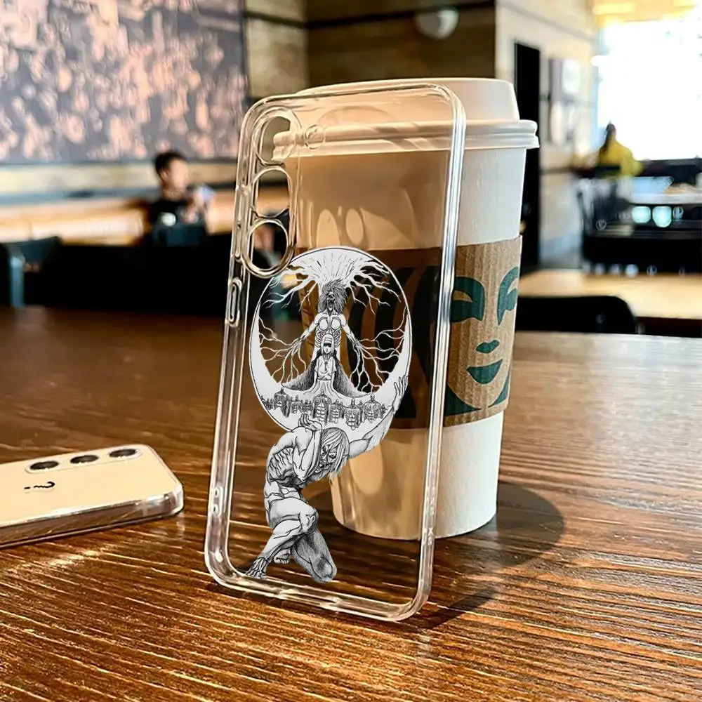 

Animen Attack On Titan Phone Case For SamsungS25,24,21,22,23,30,Ultra,20,Plus,Fe,Lite,Note,10,9,5G Transparent Cover