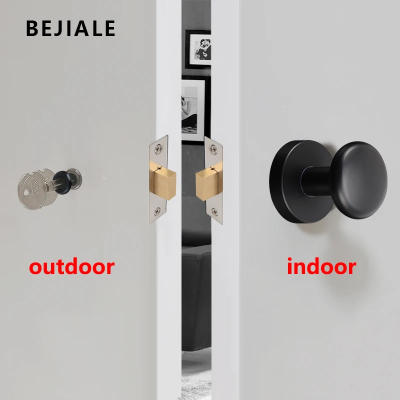 

Invisible Door Lock Single-sided Lock With Keyhole Room Indoor Round Secret Room Door Lock Hidden Secret Door Lock Golden Handle