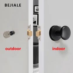 Invisible Door Lock Single-sided Lock With Keyhole Room Indoor Round Secret Room Door Lock Hidden Secret Door Lock Golden Handle