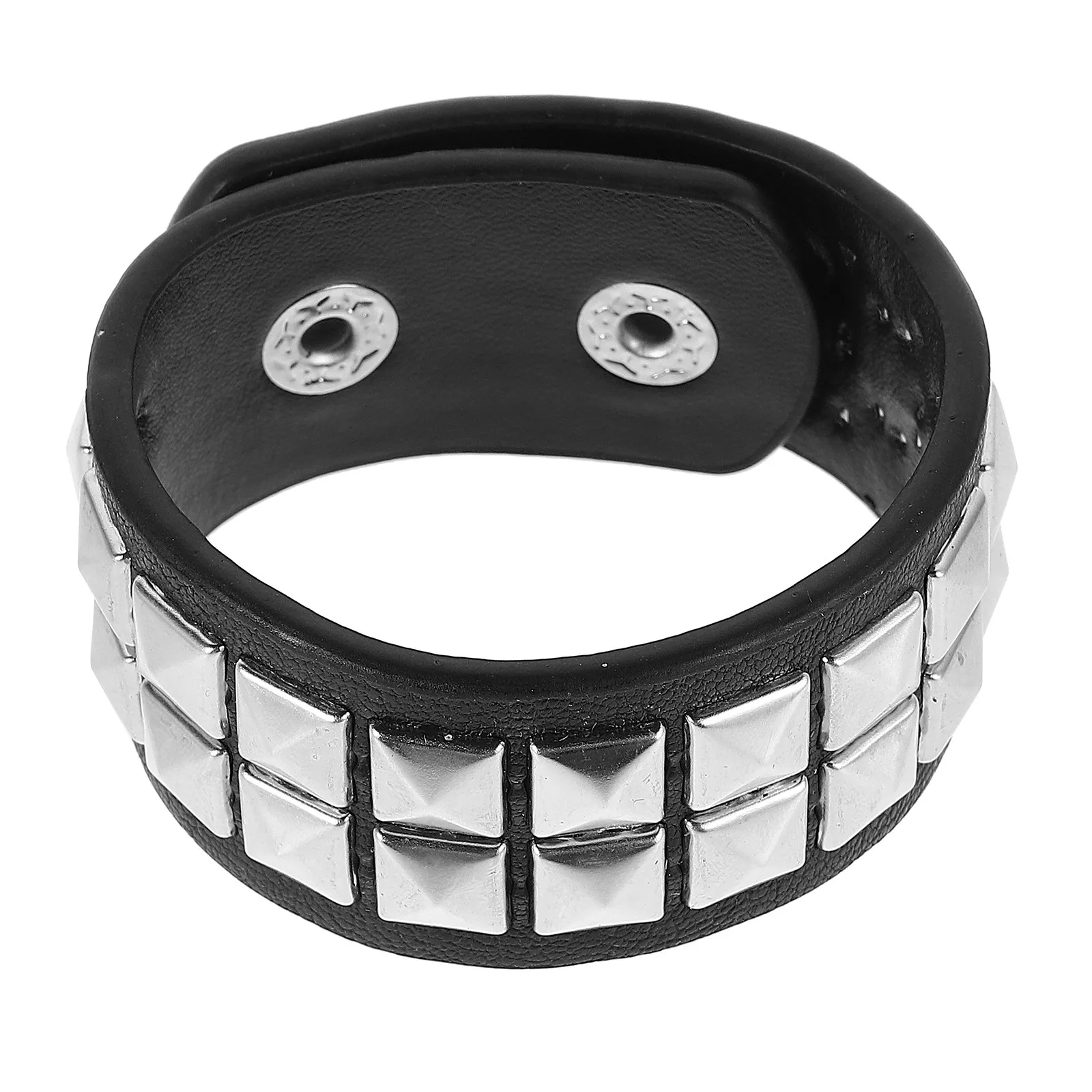 Cuff Wrap Bangle Fake Punk Bracelet for Men Braided Rivets Wristband Goth Bracelets Women