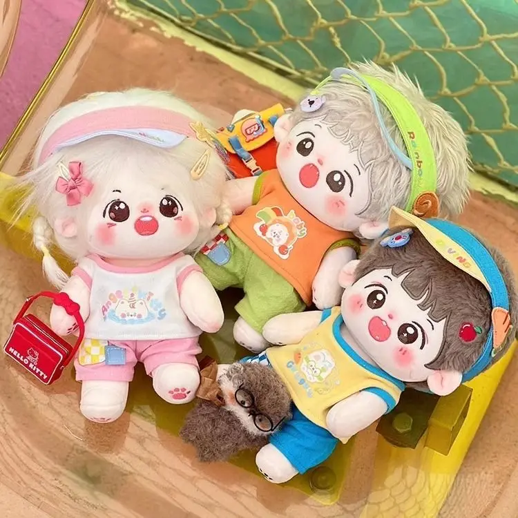 

Only Clothes For 20cm Adorable Doll Accessories Cartoon Pattern Jumpsuits Playing House Changing Dressing Game Doll Mini Pajamas