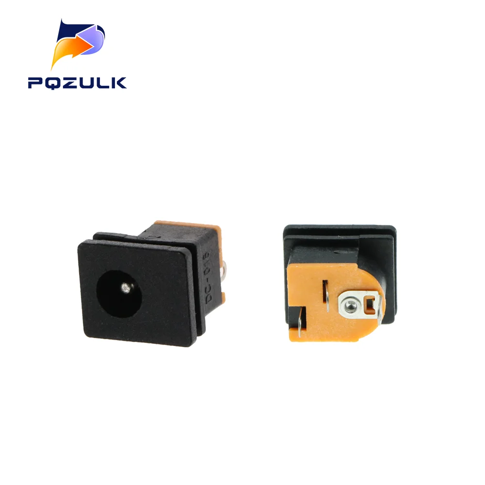 10PCS DC Power Socket DC-015 Jack 5.5X2.5MM Square Panel Mounting 5.5X2.1mm