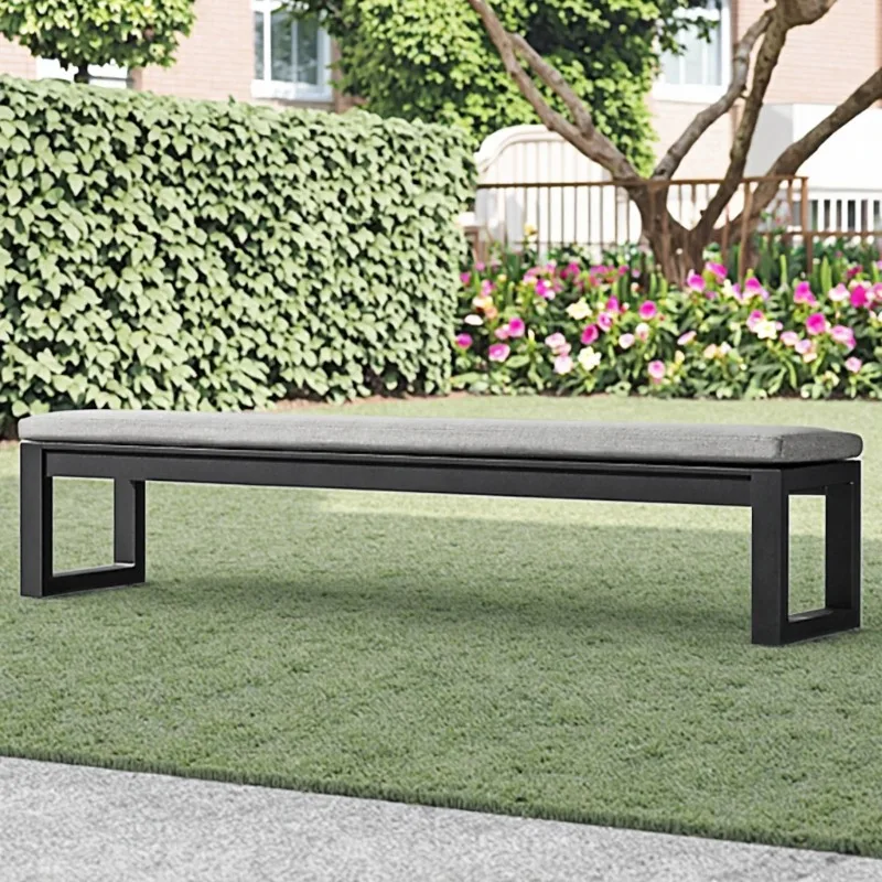 

Outdoor Luxury Aluminum Chairs Furnitures Simple Design Cushions Including Long Bench
