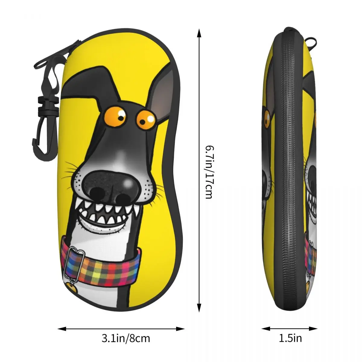 Custom Teefs Humour Sighthound Shell Eyeglasses Case Cartoon Italian Greyhound Whippet Dog Glasses Case Sunglasses Box Pouch