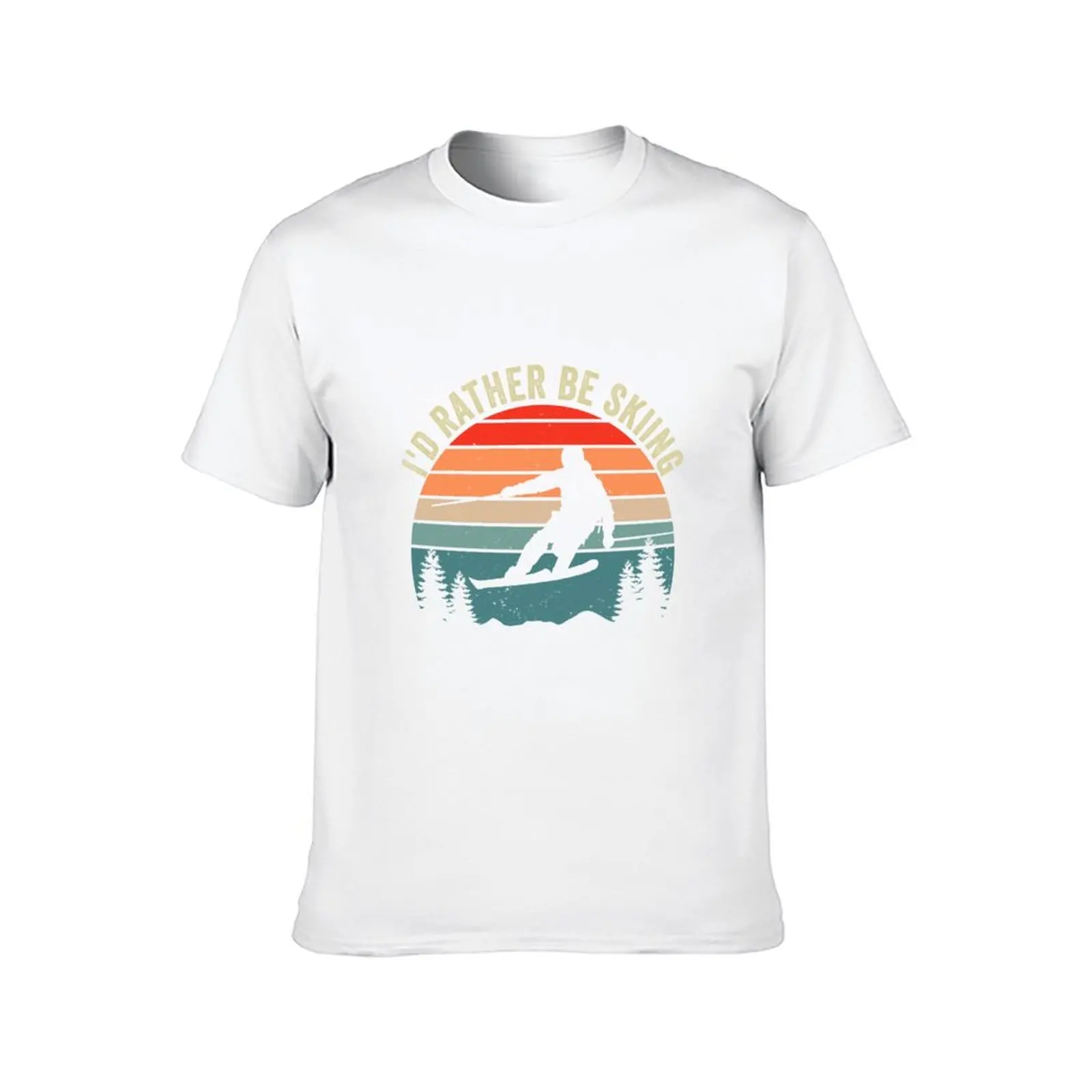 I'd Rather Be Skiing Retro Vintage Ski Funny Skier T-Shirt man t shirts luxury brand