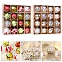 16PCS 6CM Champagne Gold And White Christmas Balls Decoration Xmas Tree Chrismas Tree Pendants Ornament Home Decorations