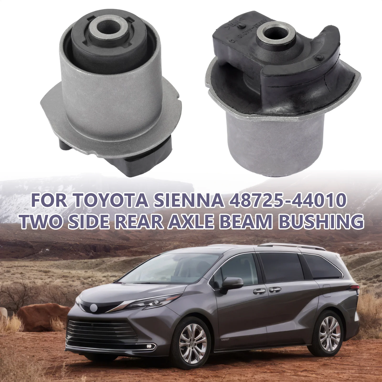 2pcs Rear Axle Beam Bushing For Toyota Sienna 2004-2020 Two Side