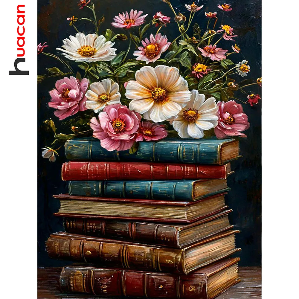 Huacan Vollquadratische und Runde Diamantmalerei Gänseblümchen-Bücher Diamant-Mosaik Blumen Neu 2026 Strass-Bilder