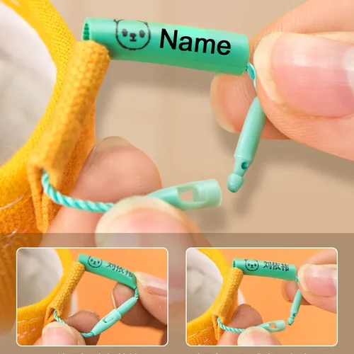 Imagen 2 del producto Anillo con nombre personalizado de 20 piezas, bolsa impermeable para zapatos de bebé, pegatina con nombre, hebilla de anillo para zapatos, colgante con hebilla con nombre para jardín de infantes