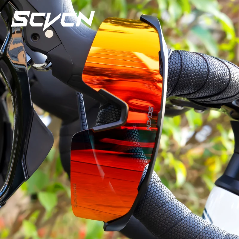 SCVCN MTB Road Bike Sports Glasses Men Women Cycling Sunglasses Outdoor Riding Photochromic Protection Glasses UV400 Goggles