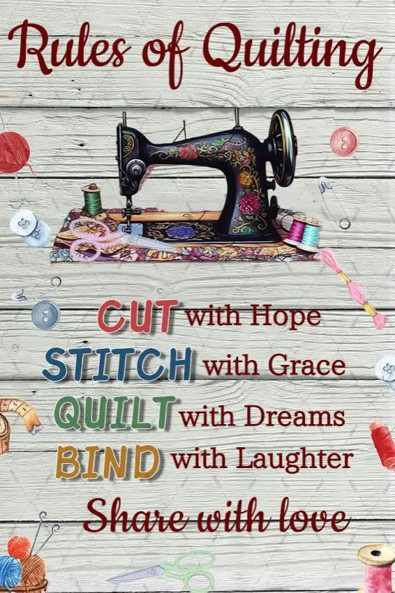 EMOHAT Perfect Rules of Quilting Metal Tin Sign Vintage Decoration Wall Art Retro Decor Posters for Home Bedroom Living Room 12x