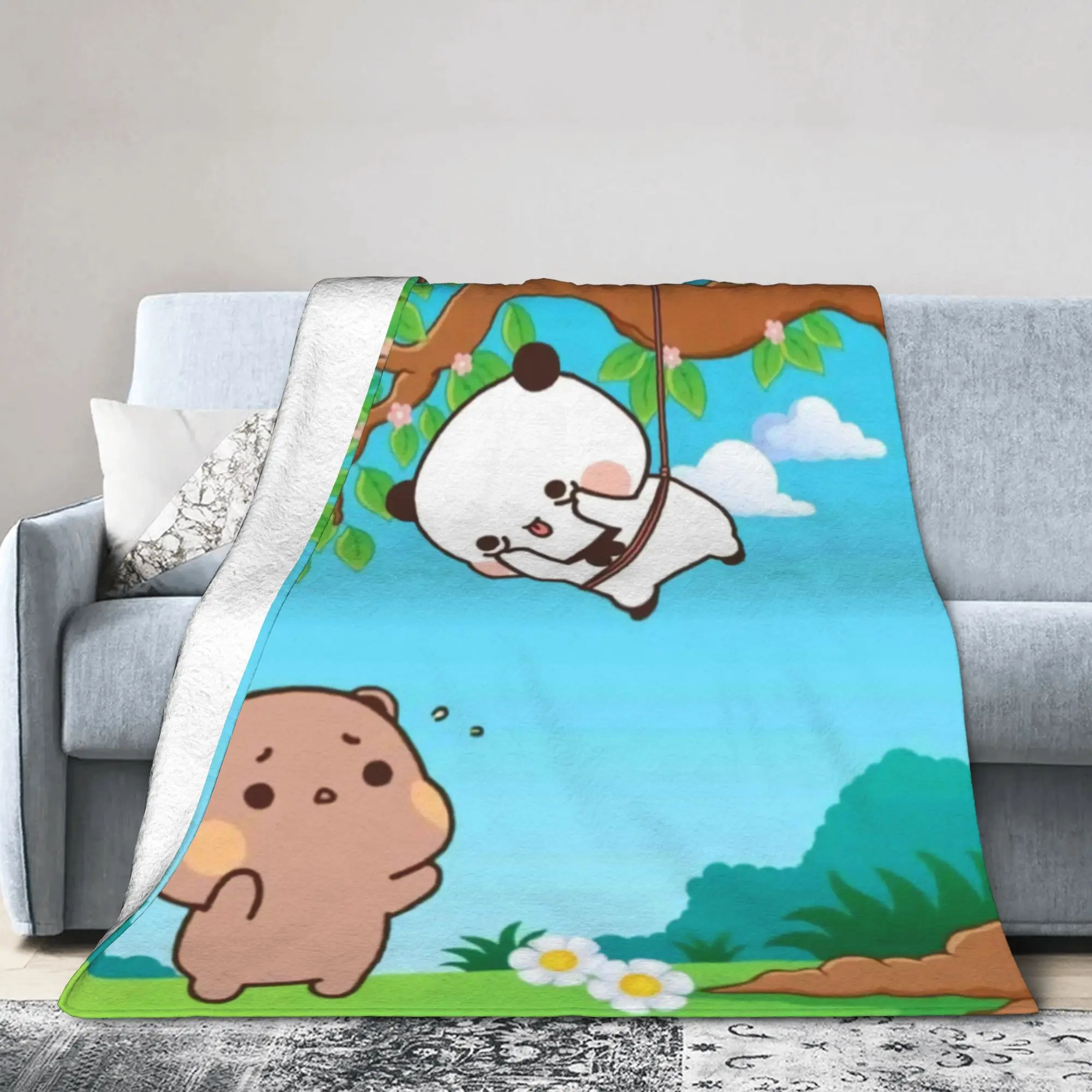 Bubu & Dudu Swing Super Warm Blankets  Kids Adult Plush Throw Blanket Fluffy Bedroom Flannel Bedspread Sofa Bed Cover