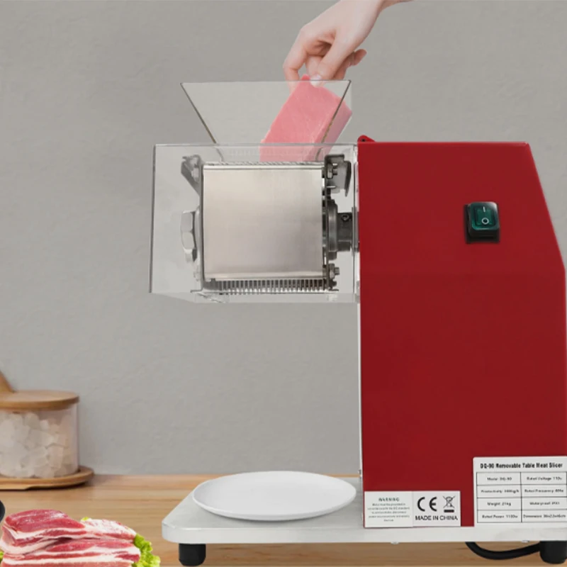 Tabletop meat slicer, capable of slicing and shredding, electric strip slicer, commercial mincer, dicing, and slicing fresh meat