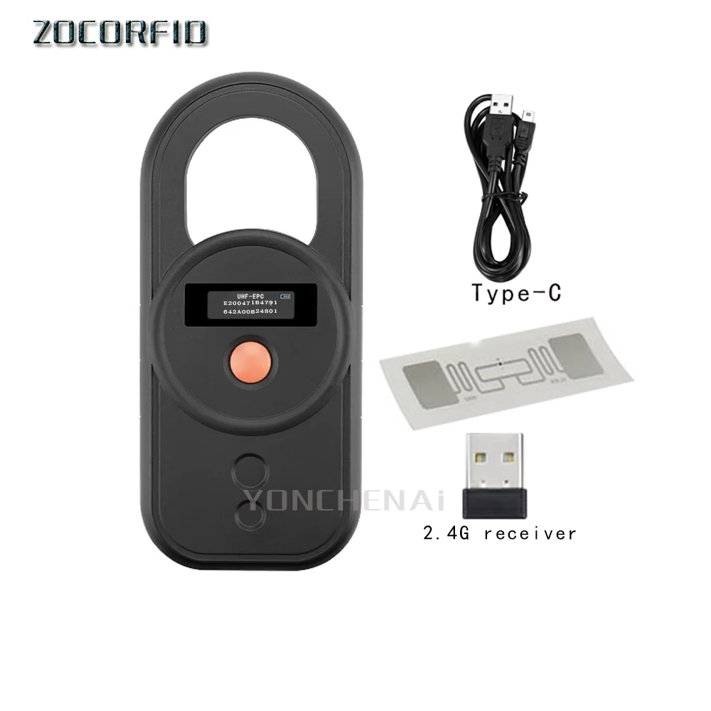 2.4G wireless UHF RFID Keyboard Emulator USB Or BT Rfid Card Scanner UHF RFID Reader Free Demo