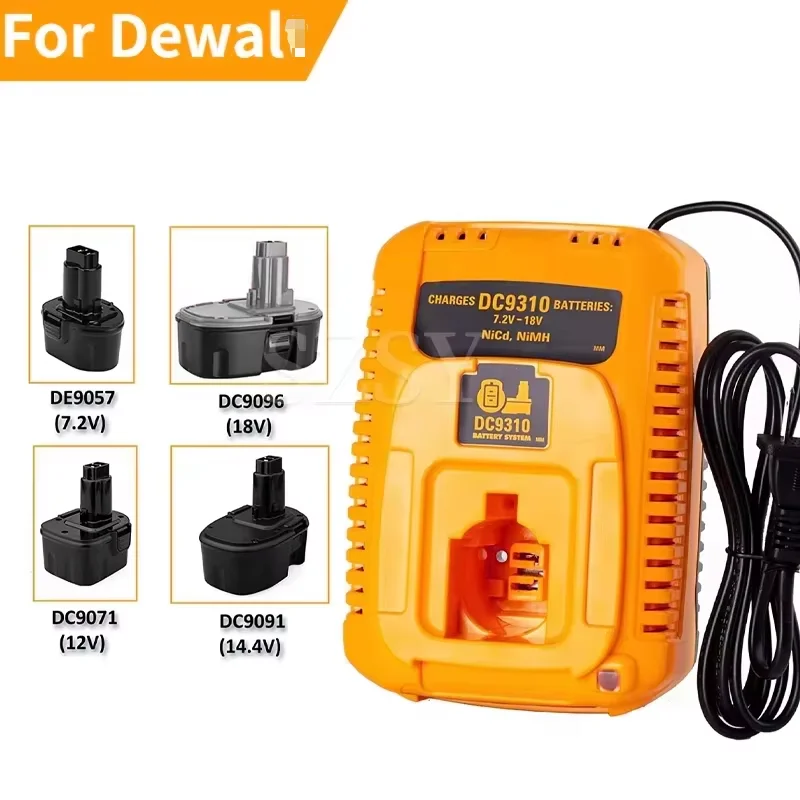 DC9310 18V Battery Charger Replacement for Dewal 18V Charger DW9116 Compatible for Dewal 7.2V-18V XRP NiCD/NiMH Battery DC9098