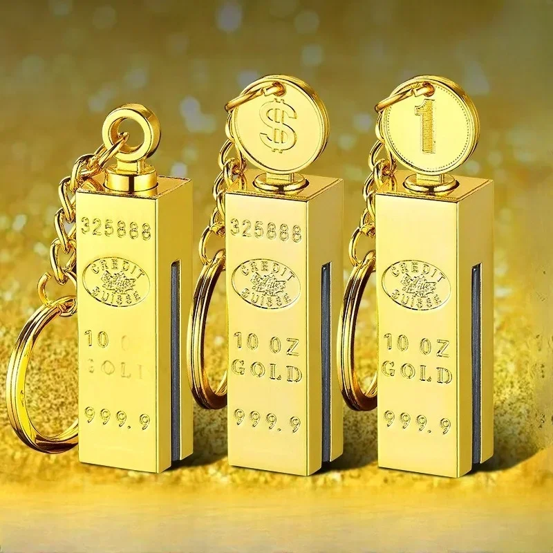 New Metal oil Pendant Lighter Gold Bar Design Open Flame Lighter Smoking Accessories Outdoor Adventure Small Tool