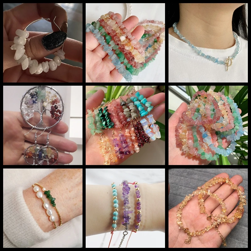Unregelmäßige natürliche Kies rot schwimmende Achat lose Chips Kristall Perlen Schmuck machen Diy Halskette Armband Zubehör Urlaub Geschenk – Detail 1