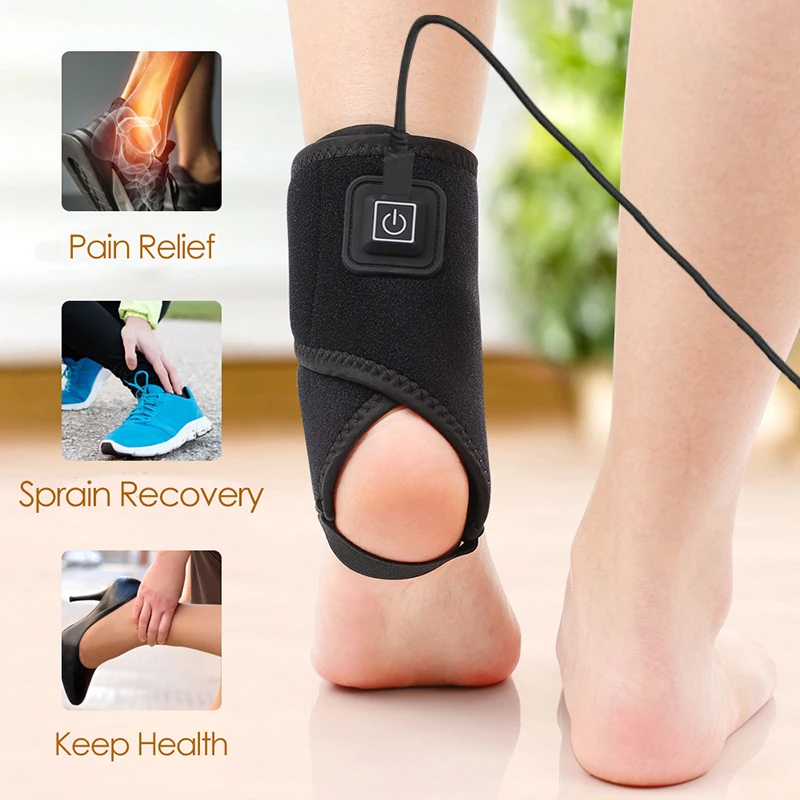 Ankle Protection Strap for Autumn and Winter Warmth Black Adjustable Heating Strap Lightweight and portable