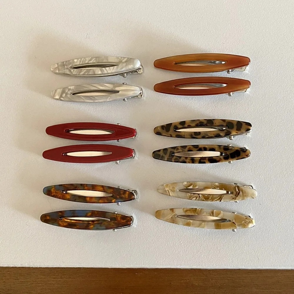 Заколки для волос из ацетата 2025, полые овальные заколки с геометрическим рисунком, боковые заколки, заколка для волос, женские аксессуары для волос