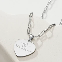 harong Trendy Harry Heart Style Necklace Stainless Steel We'll Be Alright Original Design Collar Jewelry Gift for Fans Women Men