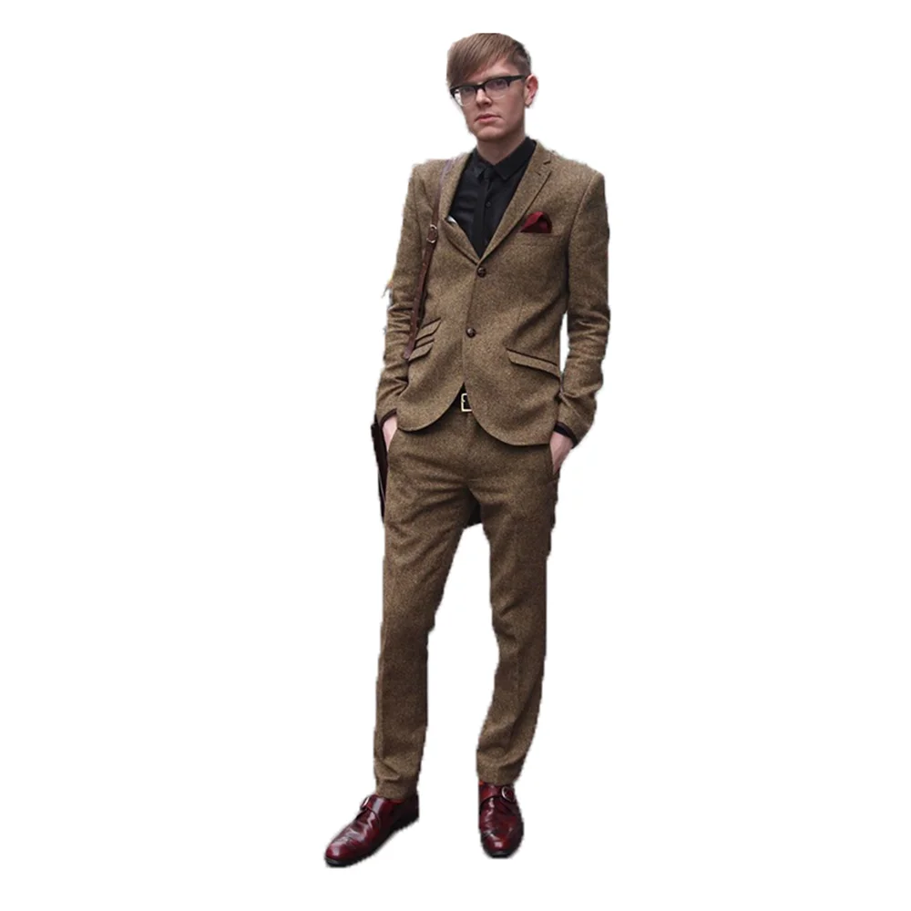 

2023 New Arrival Mens Suits For Wedding Custome Made Groom Wear Tweed Suit Dinner Suits Evening Dress Two Pieces(Jacket+Pants)